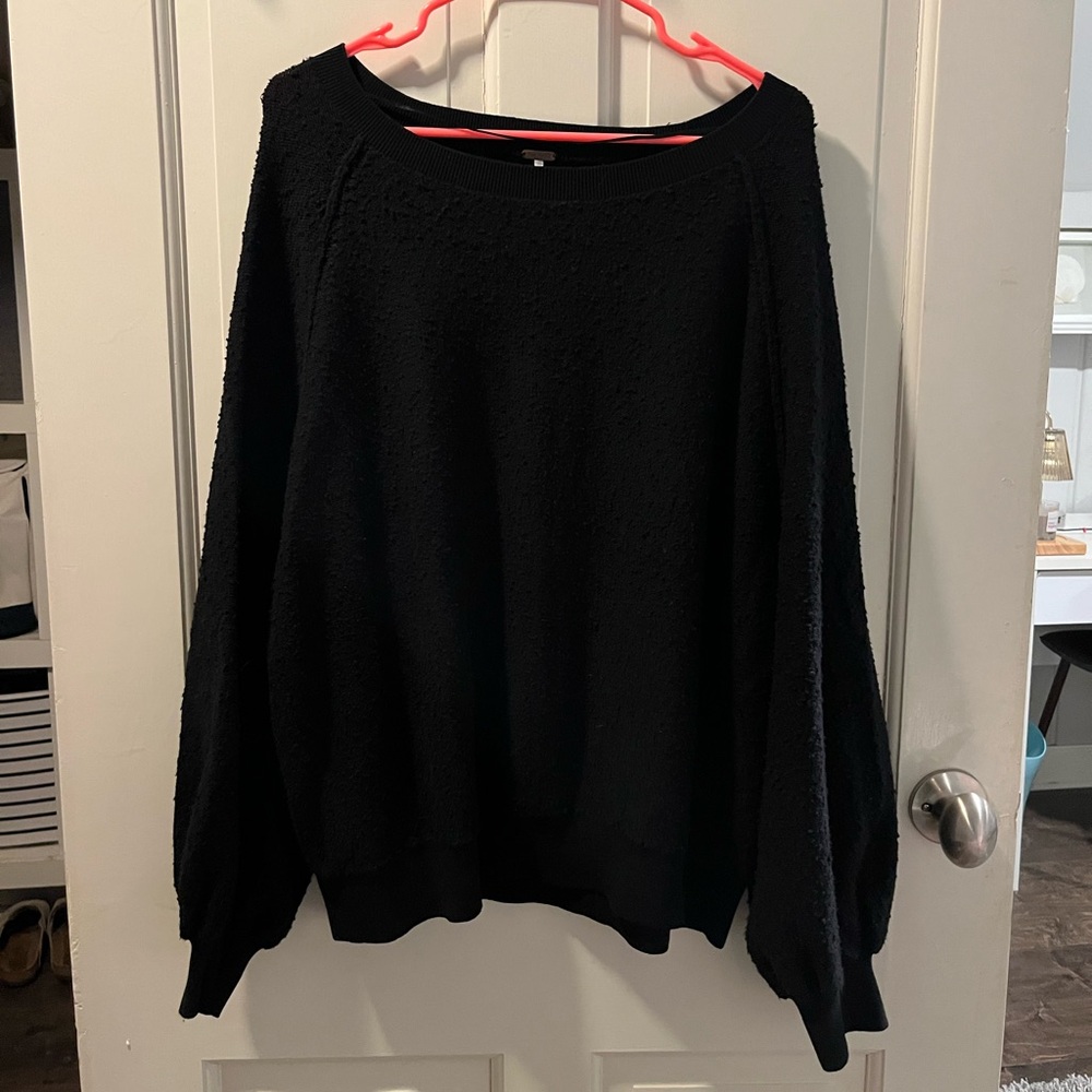 Free People Black Crew Neck Sweater